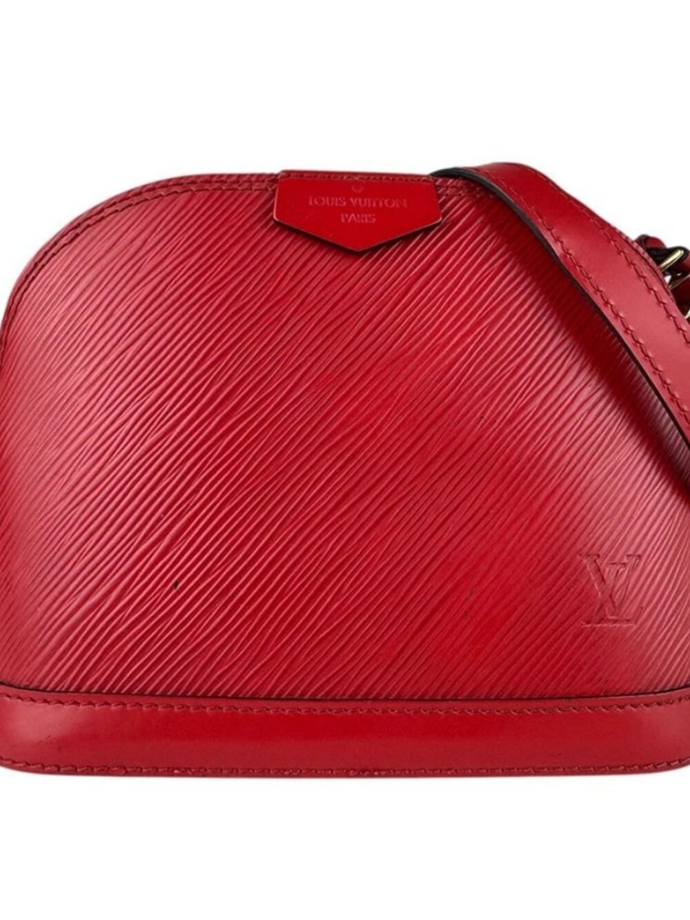 LOUIS VUITTON Epi Alma MINI Chain Crossbody Shoulder Bag Red